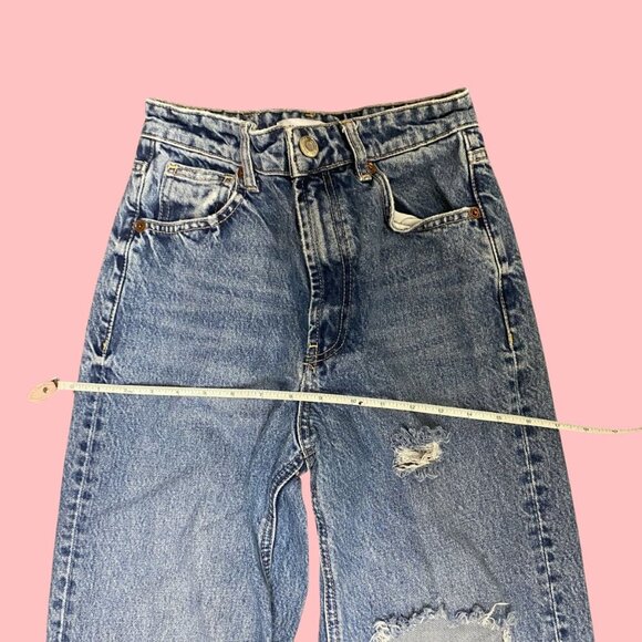 ZARA High-Waisted Wide-Leg Distressed Jeans – Size 2 (USA) / 34 (EUR) - Picture 7 of 8